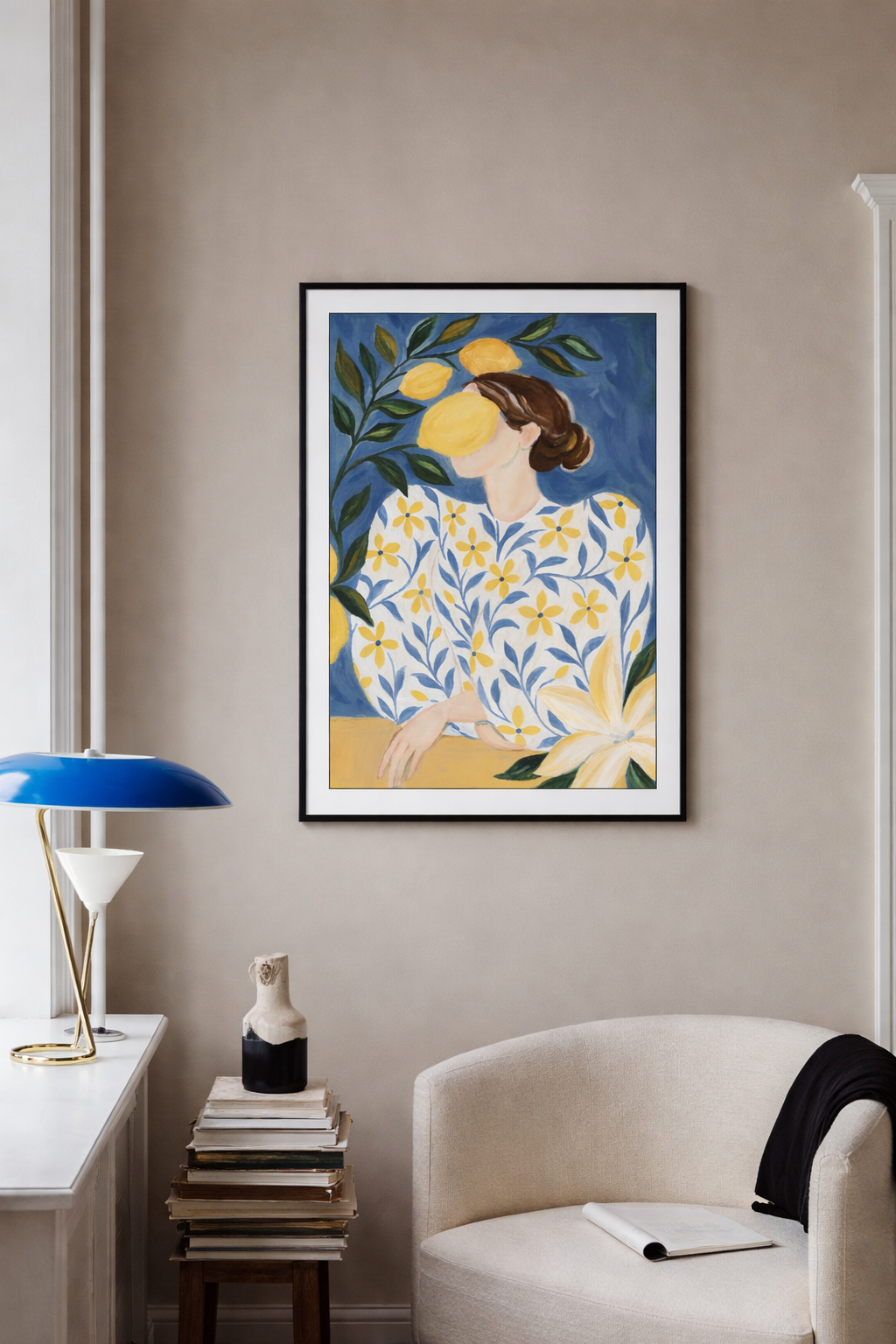 Lemon Muse figurative lemon floral wall art