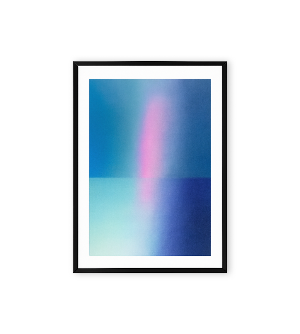 blue gradient abstract wall art