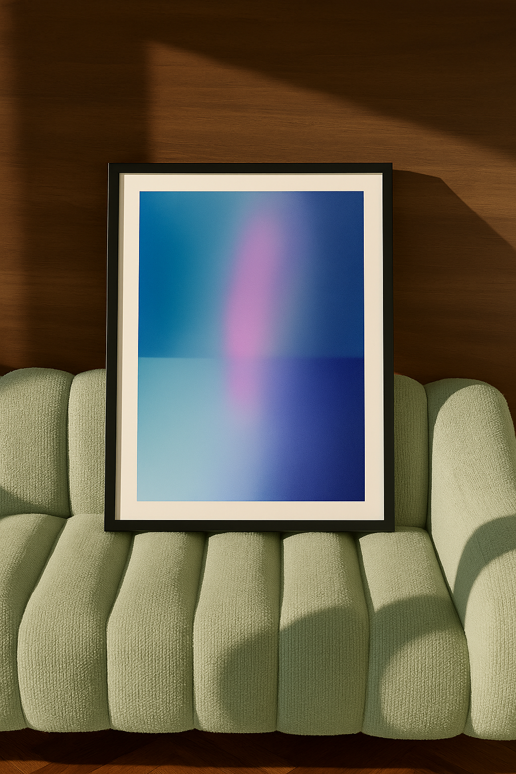 blue gradient abstract wall art