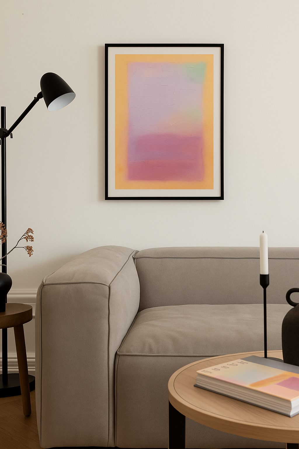 modern abstract blush pink wall art