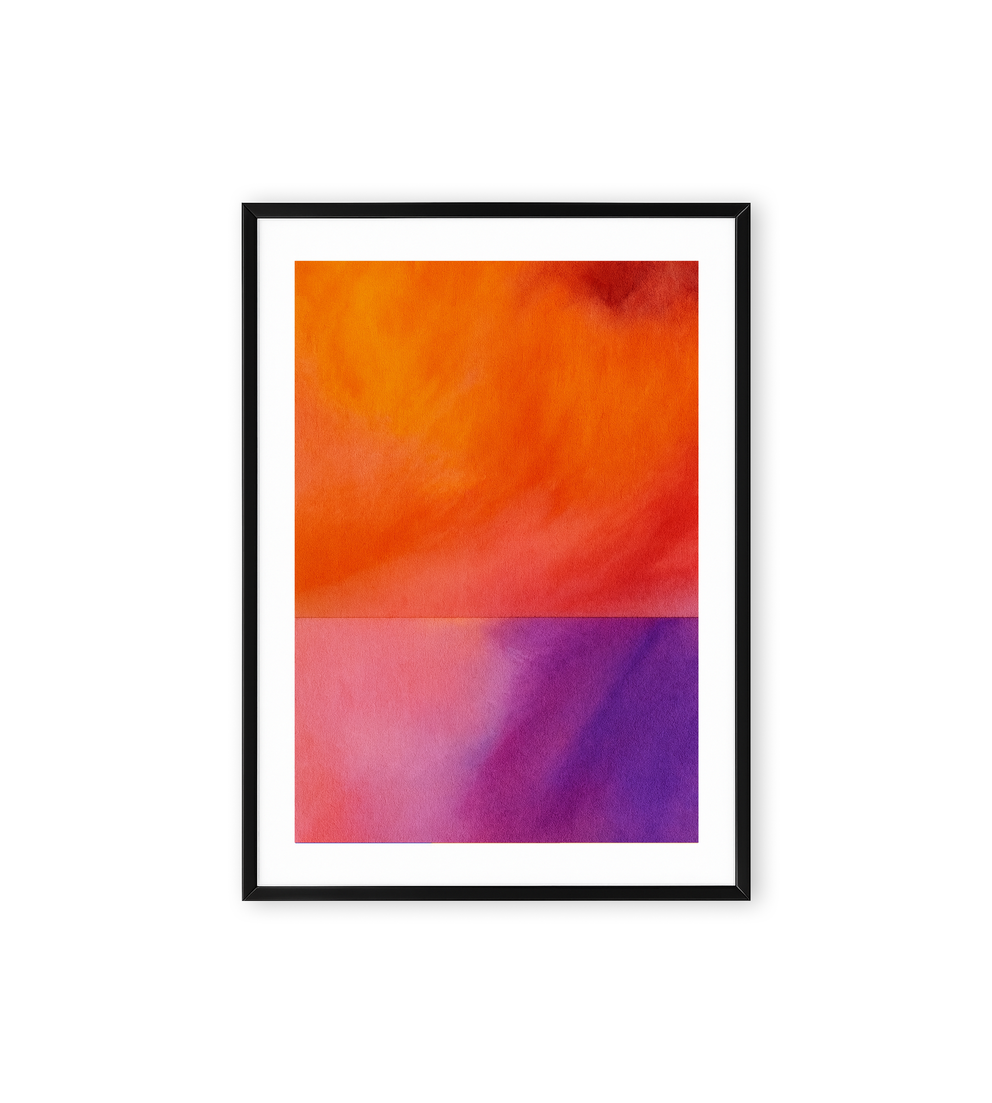 vibrant abstract wall art in orange red pink violet