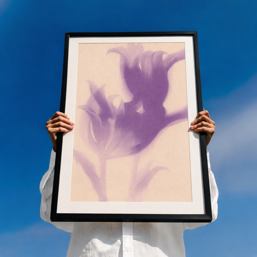Soft Violet purple floral abstract wall art