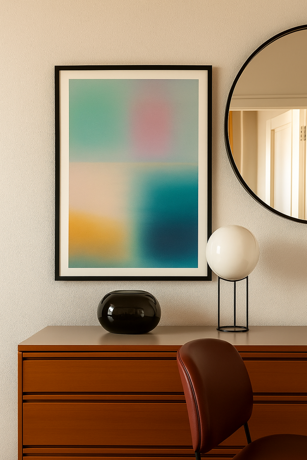 blue teal gradient wall art