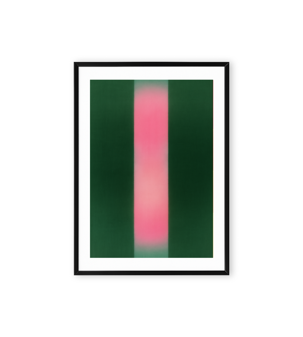 Modern vertical gradient wall art in green and blush