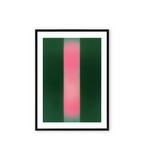 Modern vertical gradient wall art in green and blush